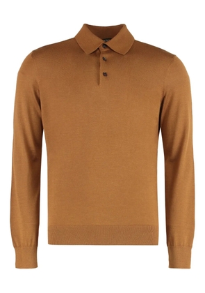 Zegna long-sleeve polo shirt - Brown