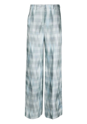Giorgio Armani Prince of Wales silk trousers - Blue