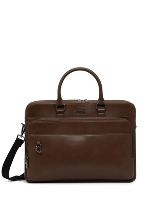 GUESS USA double-zip top-handle briefcase - Brown