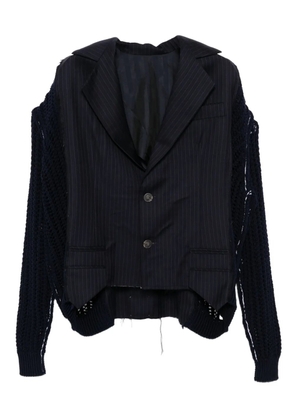 SONIA CARRASCO knitted-sleeves blazer - Blue