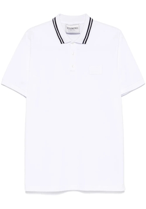 Iceberg logo-patch polo shirt - White