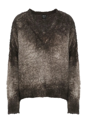 Avant Toi V-neck brushed sweater - Grey