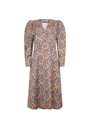 Philosophy Di Lorenzo Serafini puffed-sleeve floral-print dress - Black