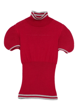 Kiko Kostadinov Simone striped-trim knitted top - Red