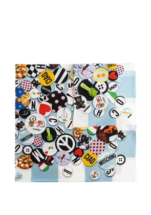 Moschino check-pattern scarf - Blue