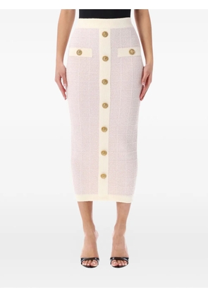 Balmain button-detail midi skirt - Pink