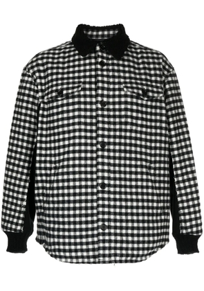 Undercover gingham-check flannel shirt jacket - Black