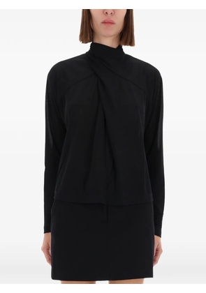 Versace Jeans Couture draped high-neck top - Black