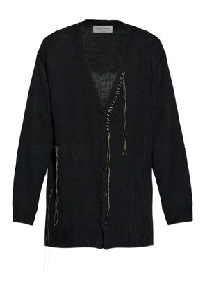 Yohji Yamamoto V-neck wool cardigan - Black