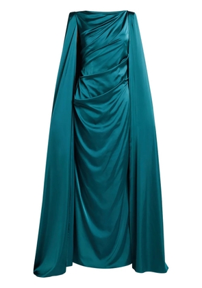 Talbot Runhof draped cape dress - Green