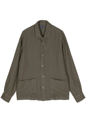 Fedeli button-up linen shirt - Green