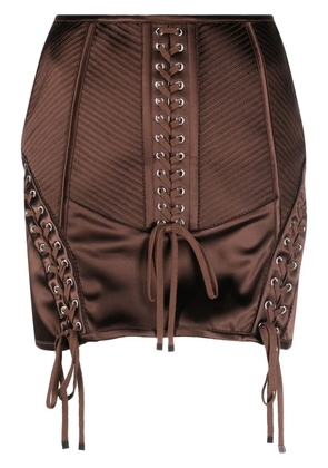 Dolce & Gabbana lace-up mini skirt - Brown