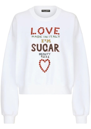 Dolce & Gabbana crystal-embellished sweatshirt - White