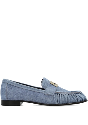 FENDI logo ruched-detail loafers - Blue