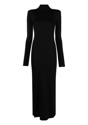 Saint Laurent funnel-neck wool midi dress - Black