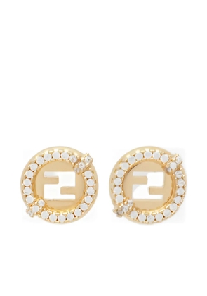 FENDI crystal-embellished earrings - Gold