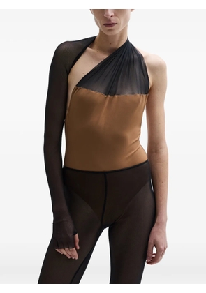 Atu Body Couture One-shoulder draped bodysuit - Brown