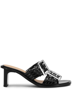GANNI belted buckled sandals - Black