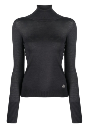 Lorena Antoniazzi crystal-embellished star-logo jumper - Grey