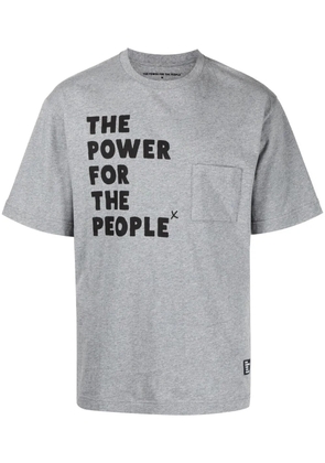 The Power For The People logo print short-sleeve T-shirt - Grey