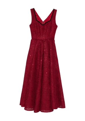 MIAU by Clara Rotescu lace trim maxi dress - Red