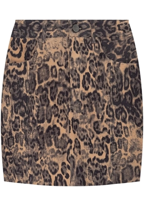Gestuz leopard-print mini skirt - Brown