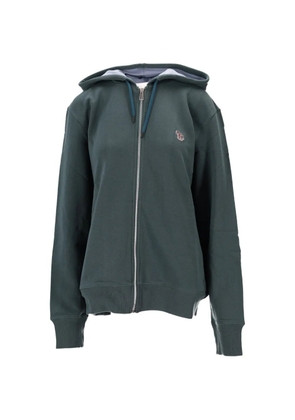 Paul Smith zip-up zebra-patch hoodie - Green