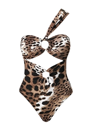 SOFIA ERHAN Gaia one-shoulder swimsuit - Brown