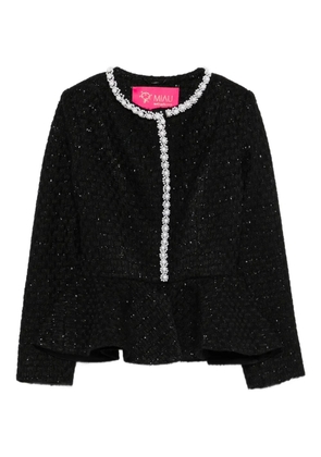 MIAU by Clara Rotescu Maverik embellished peplum jacket - Black