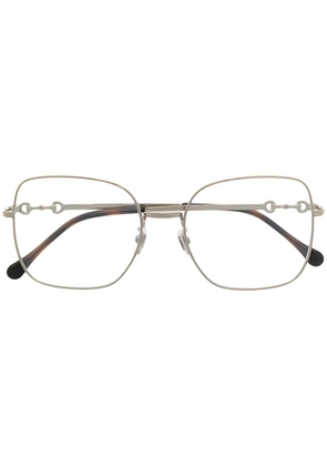 Gucci Eyewear Horsebit square-frame glasses - Gold