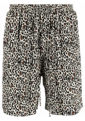 Nanushka leopard-print track shorts - Neutrals