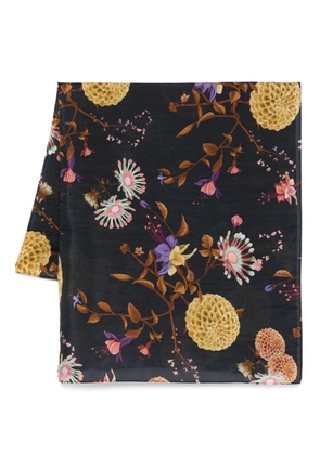 YAVI floral-print silk scarf - Blue