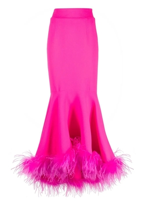 STYLAND feather-trim flared skirt - Pink