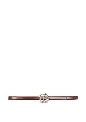 Dorothee Schumacher Subtle Shine rose-buckle leather belt - Brown