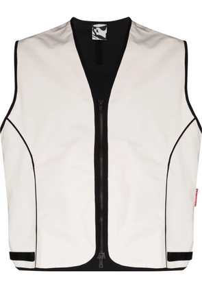 GR10K zip-fastening sleeveless jacket - Neutrals