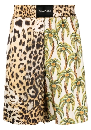 Roberto Cavalli printed wide-leg shorts - Neutrals