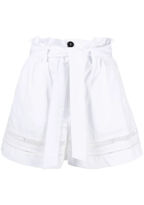 Lorena Antoniazzi belted cotton shorts - White