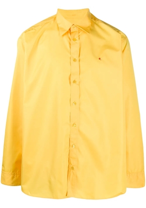 Raf Simons embroidered logo buttoned shirt - Yellow