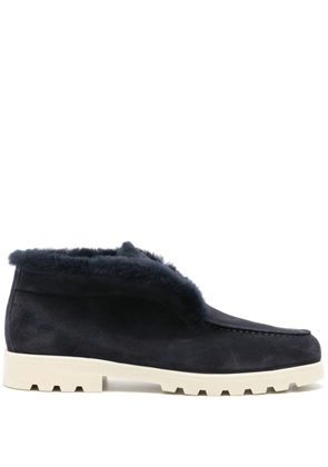 Santoni fur-trim suede desert boots - Blue