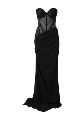 MOOS STUDIO Lunar Lace panelled draped dress - Black