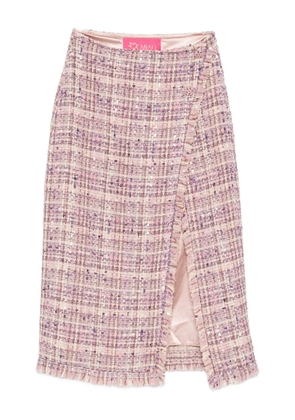MIAU by Clara Rotescu Sandi frayed slit midi skirt - Pink