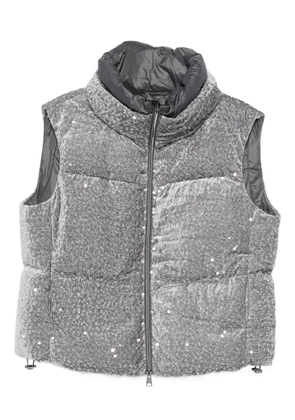 Luisa Cerano sequin padded gilet - Grey
