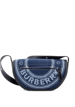 Burberry Pre-Owned Olympia Flap Bag Printed Denim with Leather Small shoulder bag - Black