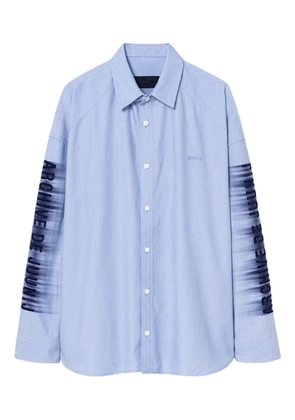 Juun.J Archive Lettering striped long-sleeve shirt - Blue