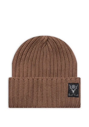 SOUTH2 WEST8 ribbed knit beanie - Brown
