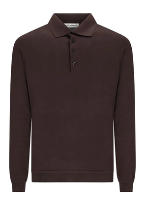 GOES BOTANICAL buttoned long-sleeve polo shirt - Brown