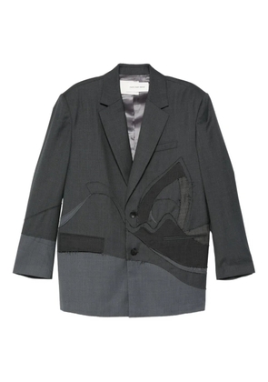Feng Chen Wang patchwork single-breasted blazer - Grey