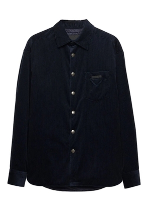 Prada corduroy patch-pocket shirt - Blue