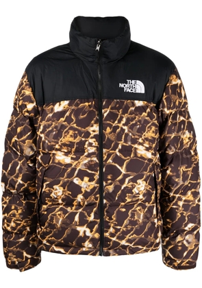 The North Face abstract-pattern print padded-design jacket - Black