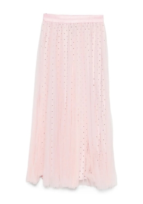 STYLAND pleated polka-dot midi skirt - Pink